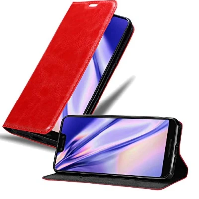 Afbeelding van Cadorabo Hoesje geschikt voor Google PIXEL 3 XL in APPEL ROOD Beschermhoes met magnetische sluiting, standfunctie en kaartvakje Book Case Cover Etui