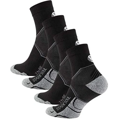 Afbeelding van STARK SOUL Quarter Performance 2 paar functionele sokken voor dames en heren (2 paar), hardlopen, joggen, fietsen, fitness, triatlon, wandelen, zwart, wit