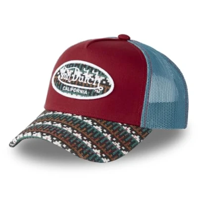 Afbeelding van Vondutch Red/Blue/White Trucker Snapback Cap ETHNIK