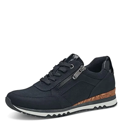 Afbeelding van Marco Tozzi Sneakers laag Dark navy, Dames, Maat: 42, navy Hoogwaardig imitatieleer