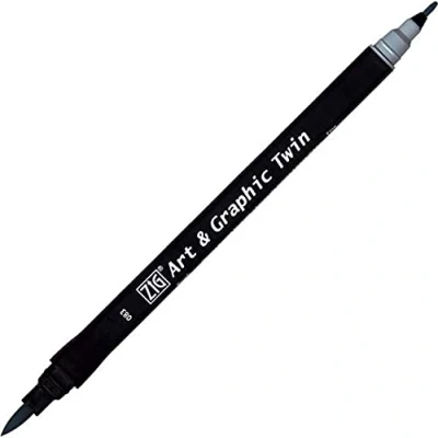 Afbeelding van ZIG Art &amp; Graphic Twin Tip brush marker Blue Gray