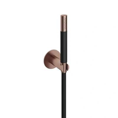 Afbeelding van HotBath Cobber M443 staafhanddouche met wandsteun en doucheslang 150cm koper Geborsteld PVD