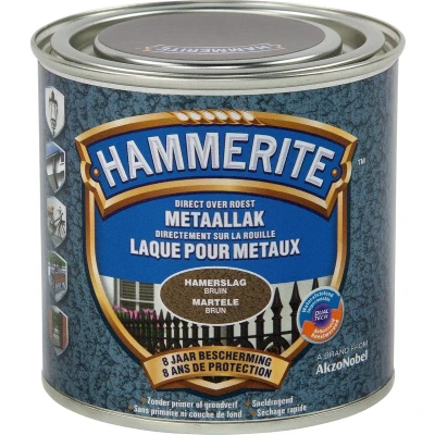Afbeelding van Hammerite Metaallak Hamerslag Bruin 0.25L