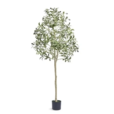 Afbeelding van VEVOR kunstmatige olijfboom 60x60x155cm kunstplant PE kunstplanten nep plastic planten in pot kunstbloem geurloos waterdicht ideaal voor het decoreren van slaapkamer, studeerkamer, woonkamer