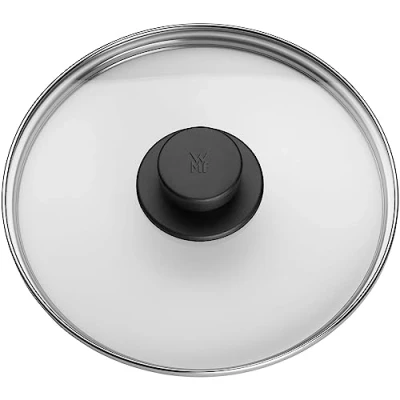 Afbeelding van WMF 22 cm reserveglazen deksel voor snelkookpannen 3 l, 4,5 6,5 l en 8,5 hittebestendig glas, kunststof handgreep, vaatwasmachinebestendig