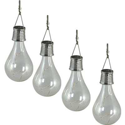 Afbeelding van Solar 4x Glazen Hanglampen LED 14 cm hoog