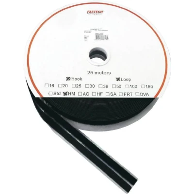 Afbeelding van FASTECH® T0401099990325 Klittenband Om vast te plakken Hotmelt Haak en lusdeel (l x b) 25000 mm 10 Zwart 1 paar