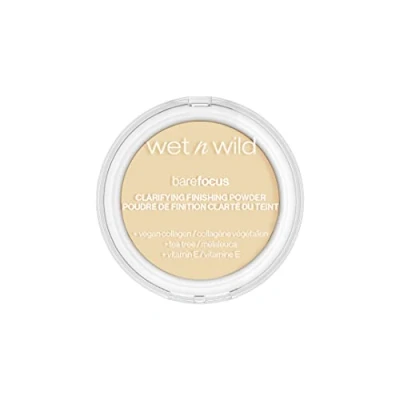 Image de Wet n Wild Bare Focus, Poudre de Finition pour les Peaux Claires, Translucide et Mate un eBase Maquillage Impeccable, Infusée d&#039;Acide Hyaluronique Vitamine E, Couvrance Légère