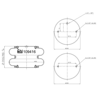 Afbeelding van FEBI BILSTEIN 109416 Veerbalg, luchtvering