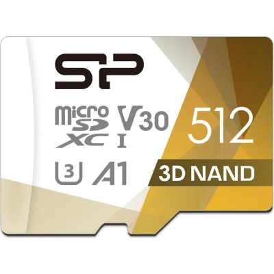 Afbeelding van Silicon Power Superieur Pro (microSDXC, 512 GB, U3, UHS I), Geheugenkaart, Veelkleurig