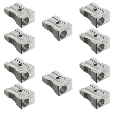 Afbeelding van Faber Castell 205077 metalen puntenslijper voor kleurpotloden en kleurpotloden, 10 stuks