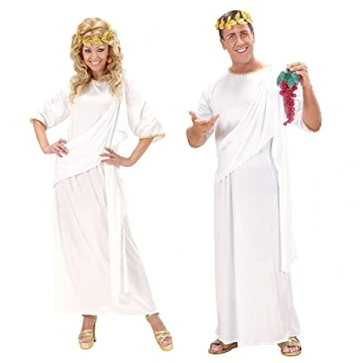 Afbeelding van Widmann Toga Kostuum Geklede Unisex Wit / Beige XL Carnavalskleding Verkleedkleding