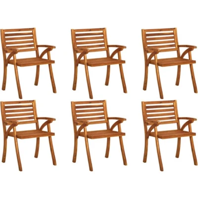 Afbeelding van vidaXL Tuinstoelen 6 st massief acaciahout
