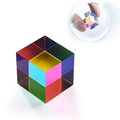 Afbeelding van Prisme Optique, Photographique, K9 Verre Cube de Optique Prisme, Photographie Spectre, Cristal Réfractif Transparent, pour Enseignement Physique Lumière