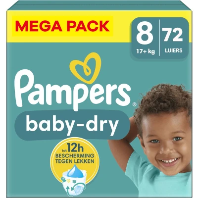 Afbeelding van Pampers Baby Dry Maat 8 Mega Pack 72 luiers 17+ KG
