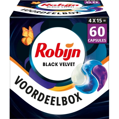 Afbeelding van 4x Robijn Wascapsules 3 in1 Black Velvet 15 stuks
