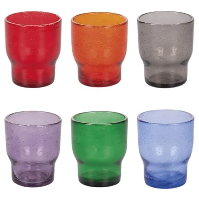 Afbeelding van Villa d&#039;Este Home Tivoli Set van 6 waterglazen 325 ml glaspasta Colorful Unique
