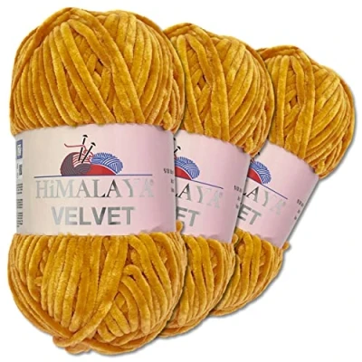 Afbeelding van Wohnkult Himalaya Velvet Dolfijnwol, 3 bollen 100 g, 40 kleuren om uit te kiezen, chenille breigaren, pluizige garen, glans, accessoire, kleding, dekens (90030)