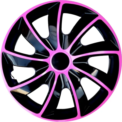 Afbeelding van NRM Quad Bicolour Wieldoppen 16&quot; Set van 4 stuks / Kunststof Roze/Zwart