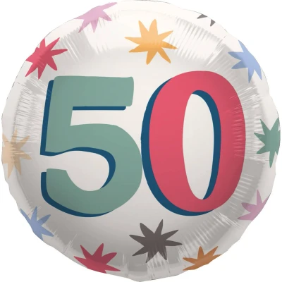 Afbeelding van Folat Folieballon Starburst 50 jaar (45 cm)