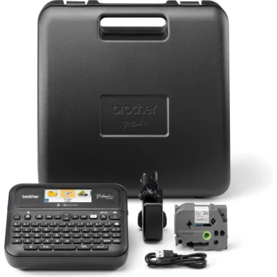 Image de Brother P Touch PT D610BTVP Étiqueteuse Noir et blanc transfert thermique 24 mm de large 180 dpi jusqu&#039;à 30 mm/sec USB Bluetooth 5.0 outil coupe impression par 7 lignes aperçu avant miroir verti