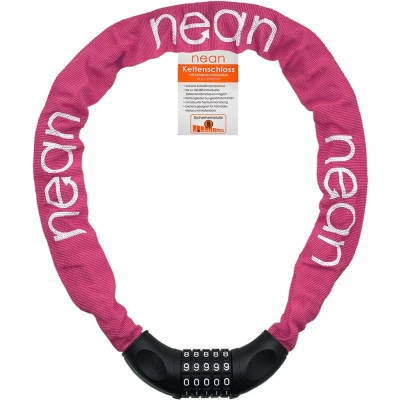 Afbeelding van Fietsslot met cijfers en een hoog beveiligingsniveau, fietskettingslot, cijfer cijfercombinatieslot, gehard stalen kettingschakels, 6 mm x 900 (pink)