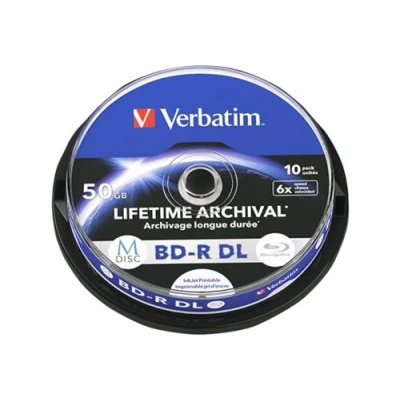 Image de Verbatim M Disc 10 x BD R DL 50 Go 6x surface imprimable par jet d&#039;encre spindle