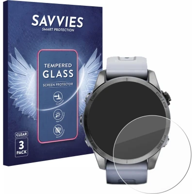 Afbeelding van Savvies Glas Screenprotector voor Garmin Fenix 7S (42 mm) Gehard Beschermglas 9H (3 Stuks)