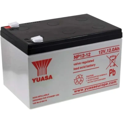 Afbeelding van Yuasa NP12 12 Loodaccu V Ah Loodvlies (AGM) (b x h d) 151 98 mm Kabelschoen 6.35 Onderhoudsvrij, VDS certificering