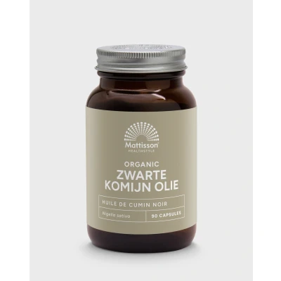 Afbeelding van Mattisson Biologische Zwarte Komijn olie 500mg 90 capsules
