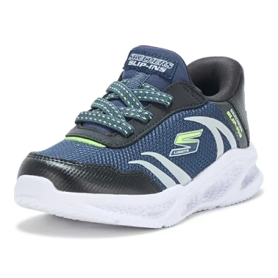 Afbeelding van Skechers Light UP Meteor Lights Sneakers laag voor kinderen, Maat: 37, Navy/black/lime Kunststof
