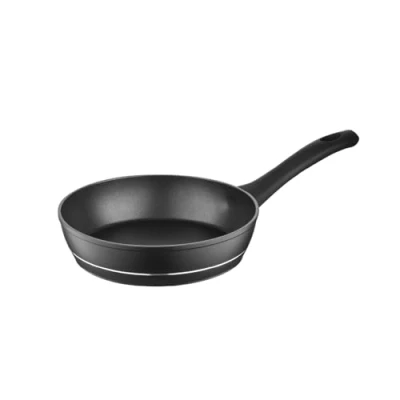 Afbeelding van FLORINA Pan met antiaanbaklaag, diameter 18 cm, DELUX koekenpan, aluminium pan, fornuizen van alle soorten, inductie, gas, elektrische plaat, softtouch handgreep, kleur: zwart