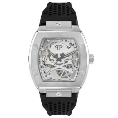 Afbeelding van Philipp Plein The $Keleton PWBAA2123 Horloge Siliconen Zwart Ø 44 mm