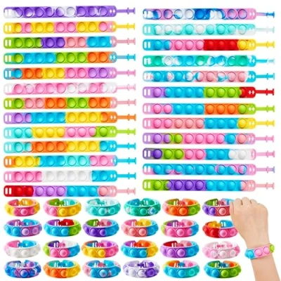 Afbeelding van JOYIN Pop fidget Toys 25 stuks snoepjes voor kinderen van 4 8, 8 12 jaar, armbanden, sensorisch speelgoed, verjaardagen, carnavalsprijzen, cadeauzakvulling