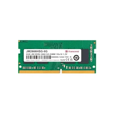Afbeelding van Transcend JetRAM Werkgeheugenmodule voor laptop DDR4 8 GB 1 x Non ECC 2666 MHz 260 pins SO DIMM CL19 JM2666HSG 8G