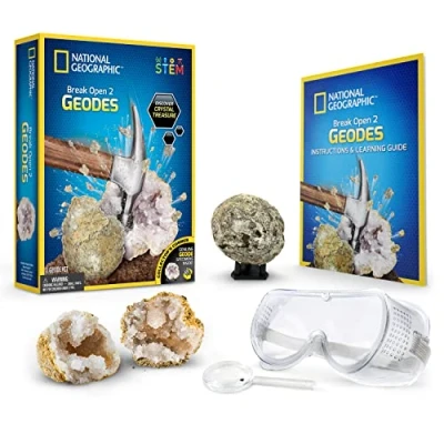 Afbeelding van Bandai National Geographic Ontdekkingsdoos 2 geodes om te breken Educatief en wetenschappelijk spel STEM JM80572M