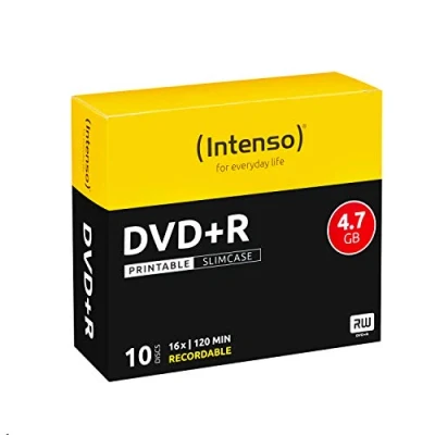 Afbeelding van Intenso 4811652 DVD+R disc 4.7 GB 10 stuk(s) Slimcase Bedrukbaar