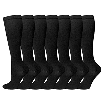 Afbeelding van Compressiekousen voor dames en heren, 7 paar medische compressiekousen, steunsokken 15 20 mmHg atletiek, spataderen, hardlopen, fietsen, wandelen
