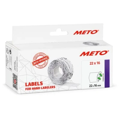 Image de ETIQUETTES METO 22 x 16 mm blanche 2 lignes décollables et repositionnables