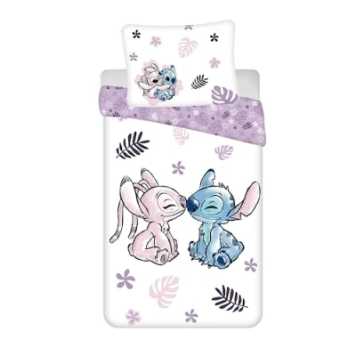Afbeelding van Disney Stitch, omkeerbaar, 100% katoen, dekbedovertrek 140 x 200 cm + kussensloop 65