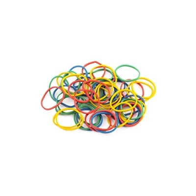 Afbeelding van D.RECT Rubberen band, 1,5 x mm, 1/2 omtrek 40 elastische banden voor huishouden, werk, kantoor, herbruikbaar, duurzaam, stabiele zak van 1 kg, verschillende kleuren