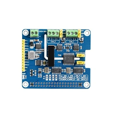 Afbeelding van Waveshare 2 Channel Kan FD Expansion Hoed voor Raspberry Pi Houders met Flexibele Data Rate Multi Onboard Bescherming Circuits