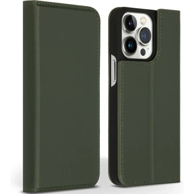 Afbeelding van Accezz Hoesje Geschikt voor iPhone 13 Pro Met Pasjeshouder Premium Leather Slim Bookcase Groen