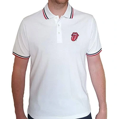Afbeelding van The Rolling Stones Classic Tongue Polo shirt L Wit