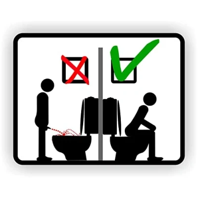 Afbeelding van Zittend plassen toilet sticker