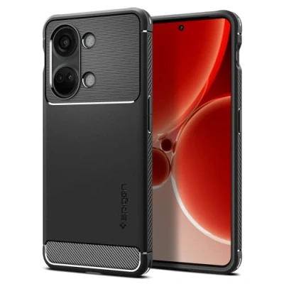 Afbeelding van Spigen hoesje Geschikt voor OnePlus Nord 3 5G Rugged Armor Zwart
