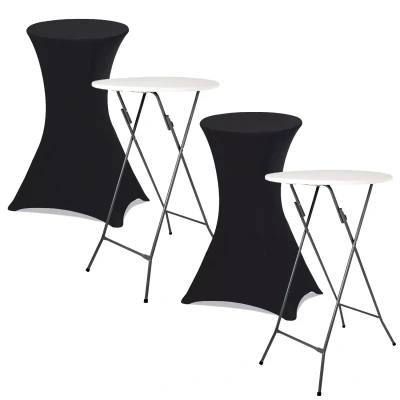 Afbeelding van Lot de 2 tables hautes pliantes 105 CM et housses noires