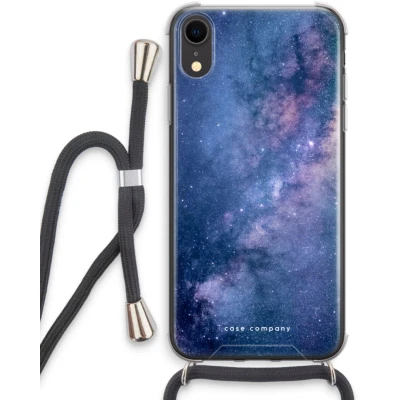 Afbeelding van Case Company® hoesje met Koord geschikt voor iPhone XR Nebula Telefoonhoesje Zwart Extra Bescherming aan alle Kanten en Over de Schermrand
