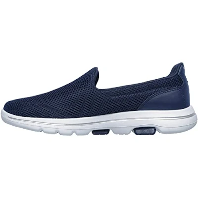 Afbeelding van Skechers Go Walk 5, damessneakers, Blauw textiel trim