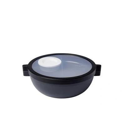 Image de Mepal Boîte à Bento Vita repas avec compartiments plateau supplémentaire couvercle, vinaigrette et lunch box salade Nordic black
